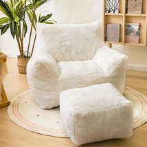 Bean Bag Chair With Ottoman, Armrest Bean Bag Chair With Filler, Ultra, Dorm. - £152.97 GBP