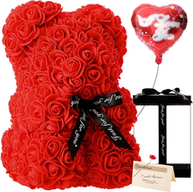 Gifts for Women - Rose Flower Bear - Rose Bear,Pure Handmade Rose Teddy Bear,Gif - £22.54 GBP