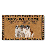 Funny St. Bernard Dog Pet Lover Doormat People Tolerated Dogs Welcome Ma... - £30.92 GBP