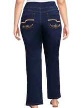 Pioneer Woman ~ Pull-On ~ Bootcut ~ Embroidered DARK WASH Jeans ~ LARGE (12-14) - $32.73