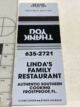 Matchbook Cover  Lindi’s  Family Restaurant  Frostproof, FL. gmg  Unstruck - £9.85 GBP