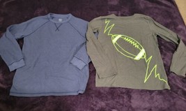 Boys xl set of 2 long sleeve shirts, blue,grey - $9.00