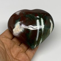 0.70 lbs, 3.1&quot;x3.4&quot;x1.5&quot; Ocean Jasper Heart Polished Healing Crystal, B30883 - £20.45 GBP