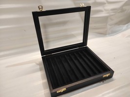 Box Pen Holder, Pencil Case IN Wood And Velvet Expositor for Pens By - £60.65 GBP