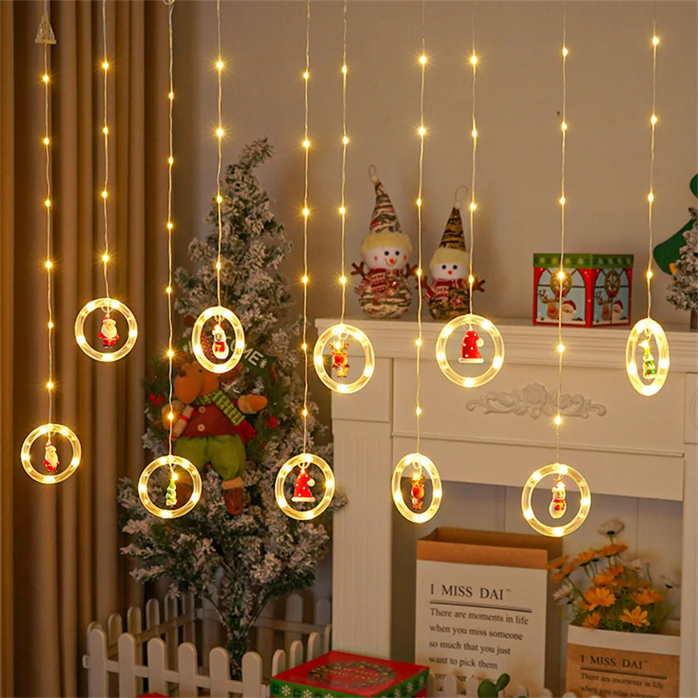  110led Christmas Curtain Light LED Fairy Round Ring Light String for Party Wedd - £80.78 GBP