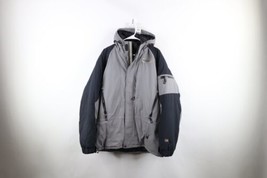 Vintage Spyder Mens Large Spell Out Hooded Skiing Snowboard Puffer Jacket Gray - $108.85