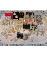 Vintage Asst of Pierced Earrings Single Owner Many New Goldtones 12+ pcs... - €14,47 EUR