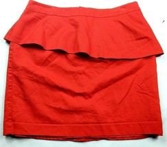 Loft Womens A Line Tiered Skirt Size 12 Solid Red Back Zip Lined - $29.31