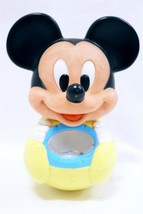 VINTAGE 1984 Disney Mickey Mouse Weighted Chime Mirrored Baby Toy - £19.77 GBP