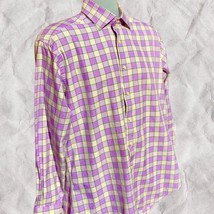 TAILORBYRD MENS BUTTON DOWN LONG SLEEVE PURPLE PLAID COTTON DRESS SHIRT ... - $24.04