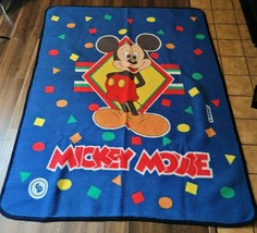 Vintage Mickey Mouse Blue Blanket Couch Throw or Twin Bedspread Biederlack? - £71.05 GBP