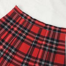 RED Short Plaid Skirt Outfit Women Girls Plus Size Plaid Pleated Skirt image 5