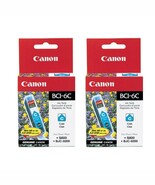 Pack of 2 Canon 4706A003 BCI 6C Original Ink Tank, Cyan 13ml for Pixma I... - $322.86 MXN