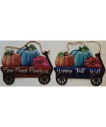 Fall Metal Pumpkin Wagon signs ‘Farm Fresh Pumpkins’ or ‘Happy Fall Y’al... - £2.36 GBP