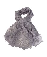 Vintage Made in England Lilac Lace Knit Scarf – 100% Acrylic – Lightweight Shawl - $365.22 MXN