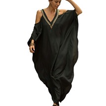 Women Cold Shoulder V Neck Plus Size Bikini Swimsuit Cover Ups Beach Max... - $53.99