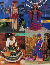 4X Mardi Gras Jamaica Gown Venice Barbie 11-1/2 Doll Clothes Crochet Patterns - £9.50 GBP