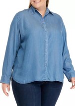 New Chaps Blue Denim Shirt Blouse Size 1X Women $69 - £44.22 GBP