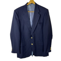Vintage Stafford Navy Blue Gold Buttons Blazer Jacket Mens Coat Size 44L - $37.99
