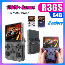 R36S Retro Game Console 64GB 15000+ Games Linux System 3.5 Inch IPS Scre... - £98.56 GBP+