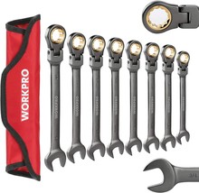 WORKPRO 8-piece Flex-Head Ratcheting Combination Wrench Set SAE 5/16 - 3... - $85.49