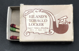 Hiland&#39;s Tobacco Locker Matchbox Black Gold Carlsbad Huntington Beach - £7.42 GBP