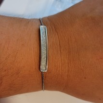 Silver Tone Druzy Adjustable Bracelet - $4.95