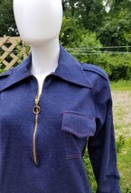 vintage men 1970s Ohrbach&#39;s jersey pull over Talon Pull Zip L - $29.70