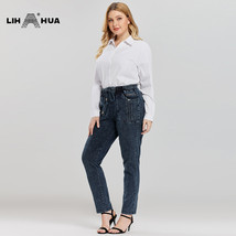  LIH HUA Women’s Plus Size Jeans Autumn High Stretch Cotton Knitted Deni... - £35.74 GBP
