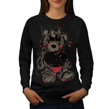 Wellcoda Teddy Bear Love Hurt Womens Sweatshirt, Blood Casual Pullover Jumper - £23.10 GBP+