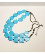 Vintage Southwestern Costume Handmade Necklace Faux Turquoise Maine 19&quot; B65 - $392.88 MXN