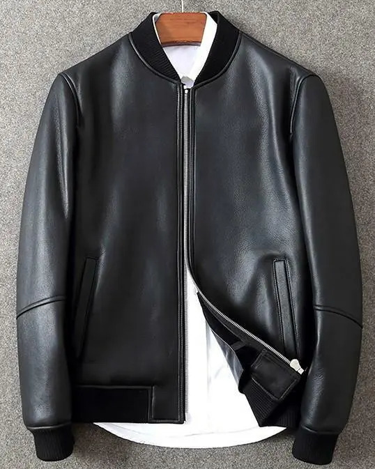 Men's A2 Flight Black Real Bomber Leather Jacket