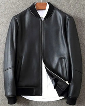 Men&#39;s A2 Flight Black Real Bomber Leather Jacket - £36.17 GBP+