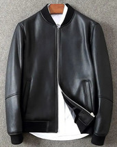 Men&#39;s A2 Flight Black Real Bomber Leather Jacket - £36.19 GBP+