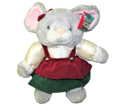 Gibson Greetings Merry Mouse Plush 1995 Stuffed Animal Christmas Toy w/HANG Tag - £12.78 GBP