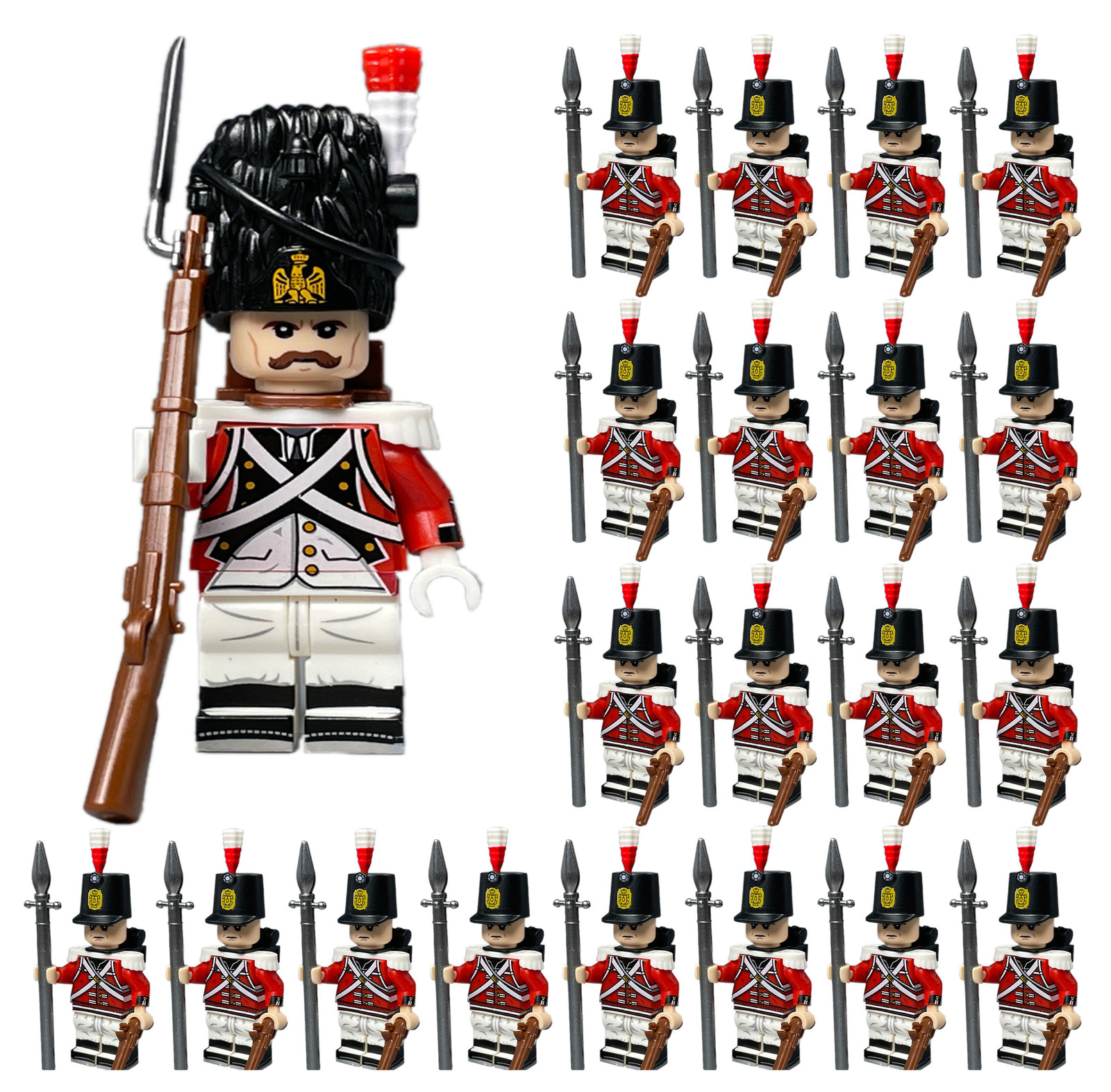 21pcs Officer & British Royal Fusiliers Infantry Napoleonic War Minifigure Set A