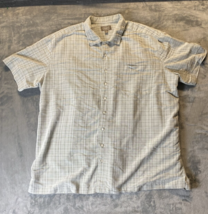 Foundry Shirt Mens 3XLT Casual Button Down Green Plaid Short Sleeve - $13.99