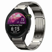 For Garmin Forerunner 255 Music 22mm I-Shaped Titanium Alloy Watch Band(Grey) - £23.72 GBP