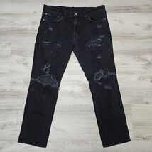 Levis 511 Jeans Mens Size 36 x 30 Black Distressed Straight Leg Slim Fit... - €33,78 EUR