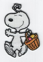 Peanuts Comic Strip Snoopy Carrying Easter Basket Embroidered Patch NEW ... - £6.06 GBP