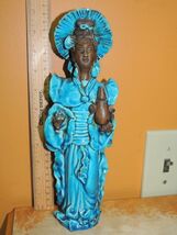 Chinese type Mud Woman 11" Mudman Vintage turquoise unsigned poss Ugo Za... - $103.49