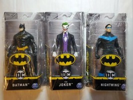 3 New DC The Caped Crusader Batman + Nightwing + The Joker 5.5&quot; Figure Set Lot - £26.02 GBP