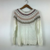 American Rag Juniors Womens Size M Egret Printed Long Sleeve Sweater NEW - £15.18 GBP