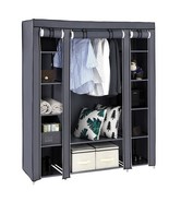 69&quot; Portable Closet Wardrobe Clothes Rack Storage Organizer Shelf Dustpr... - £43.48 GBP