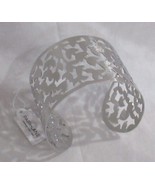 PARK LANE Floral Pattern Design DOLLY Silver Cuff Bracelet stretchable - $155.93 CAD