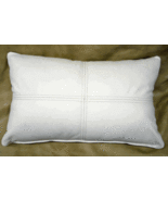 White Pillow Cushion Stylish Cover Leather Decor  Genuine Soft Lambskin - $823.49 MXN