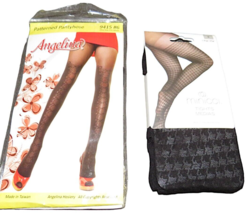 Angelina + Minicci Women&#39;s 2 Pair Bundle Printed Tights and Pantyhose Si... - $25.00