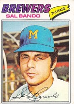 1977 Topps #498 Sal Bando Milwaukee Brewers ⚾ B - £0.70 GBP