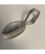 Sterling Silver 925 Curved Baby Spoon Mexico Heavy 32g - 3” Long Monogra... - $58.27 CAD