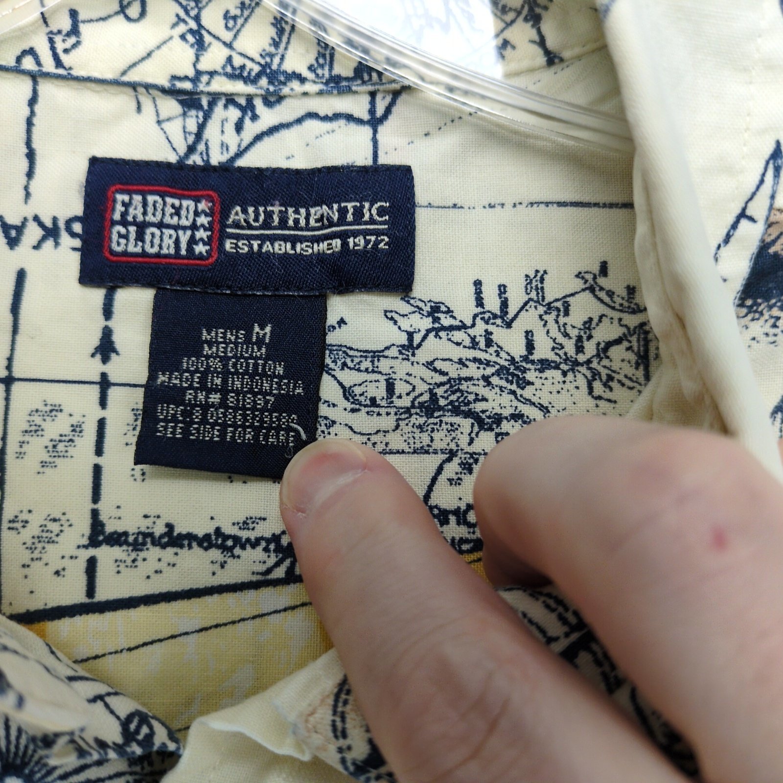 Vtg Faded Glory Nautical Sailing Ships Shirt Men's M Button Down Cotton Coastal Item image 3